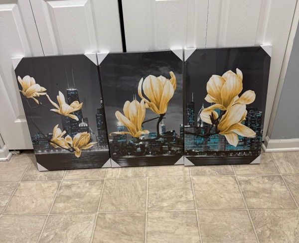 beautiful brand new 16 by 24 inch canvas wall art. (MUST SELL TODAY)