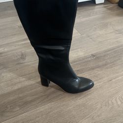 Long Black Leather Boots 