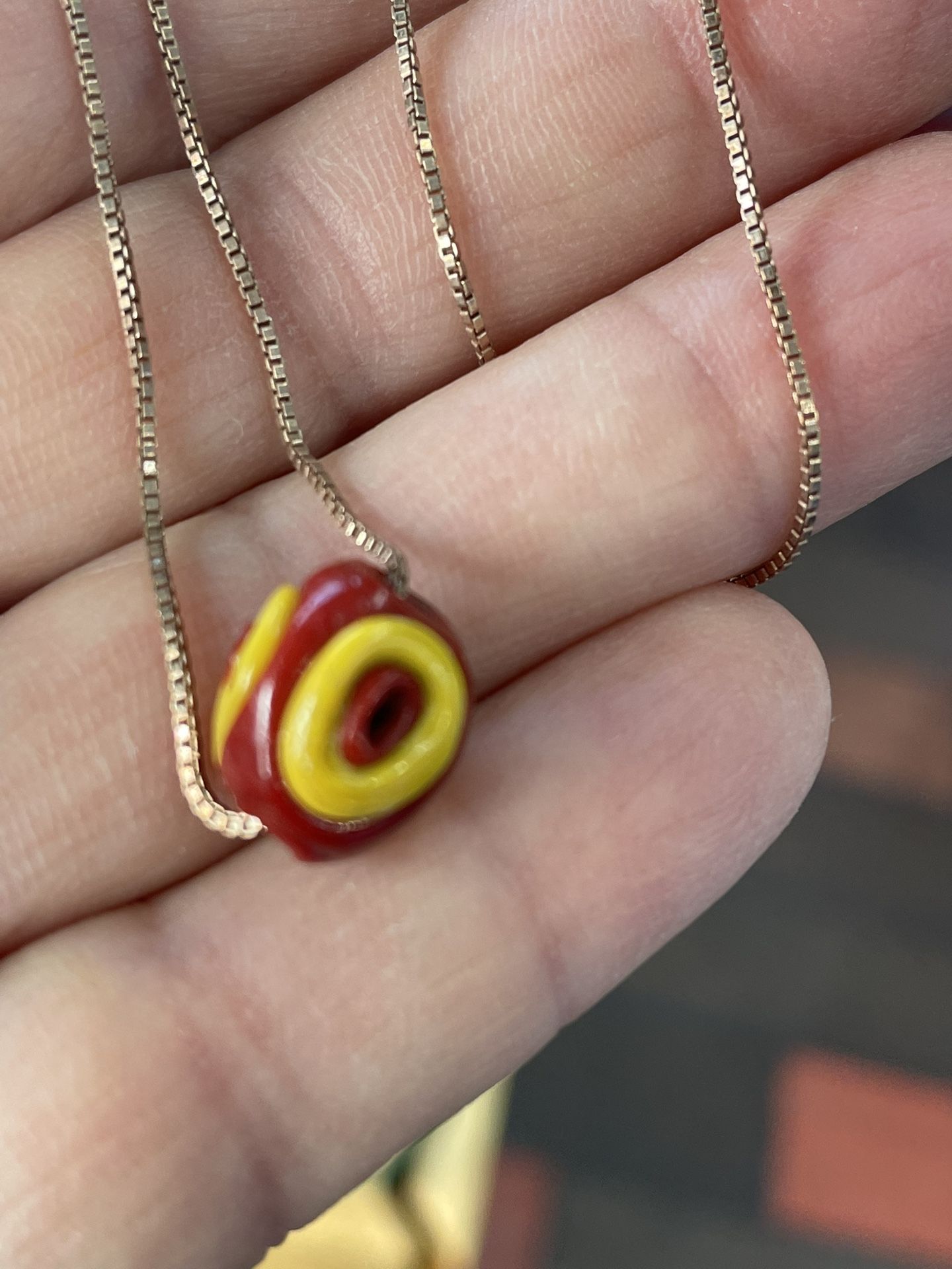 Coral Evil Eye REAL Blessed 18K Rose Gold Plated 16”Box Chain ARGYROULA DESIGN