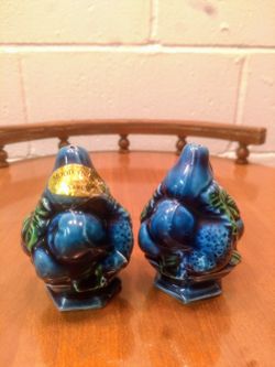 Vintage Inarco Blue Mood Indigo Salt And Pepper Shakers