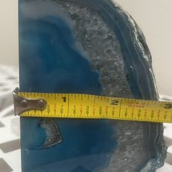 Brazilian Blue Agate Geode Bookends