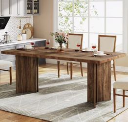 JW0880 63" Wood Executive Desk, Farmhouse Computer Desk with Large Tabletop