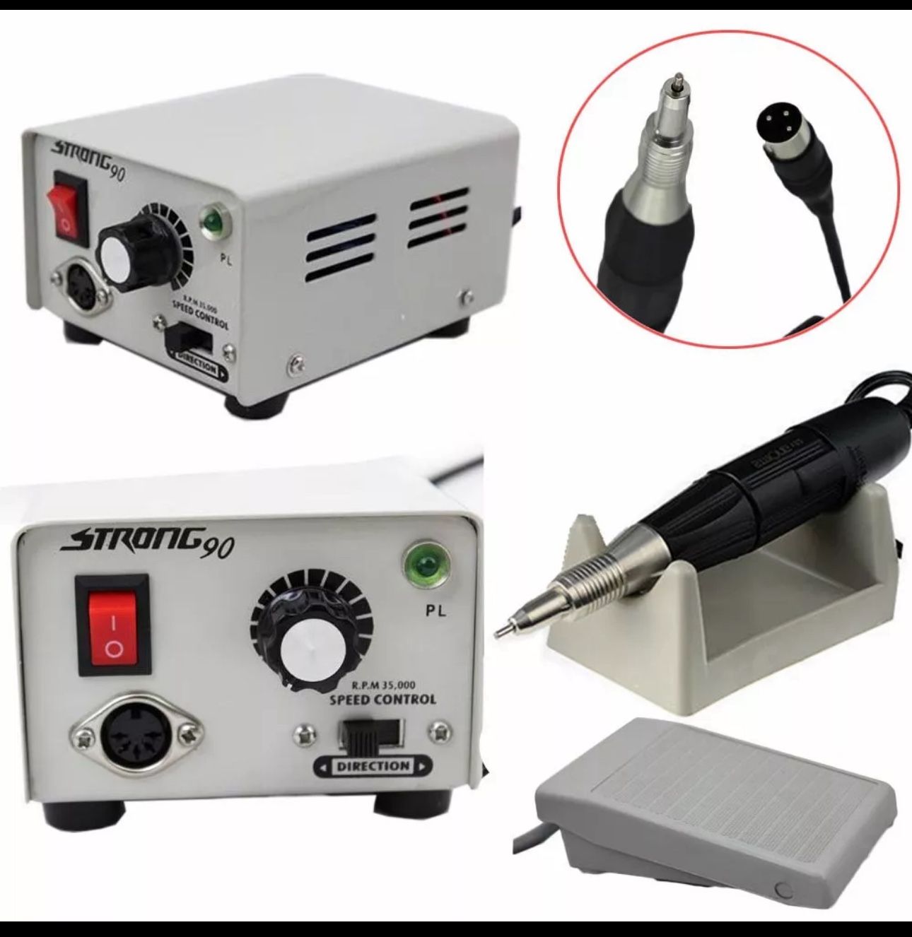 Micromotor Dental Lab Marathon Strong90 Micro Motor+Polisher Handpiece 35K RPM