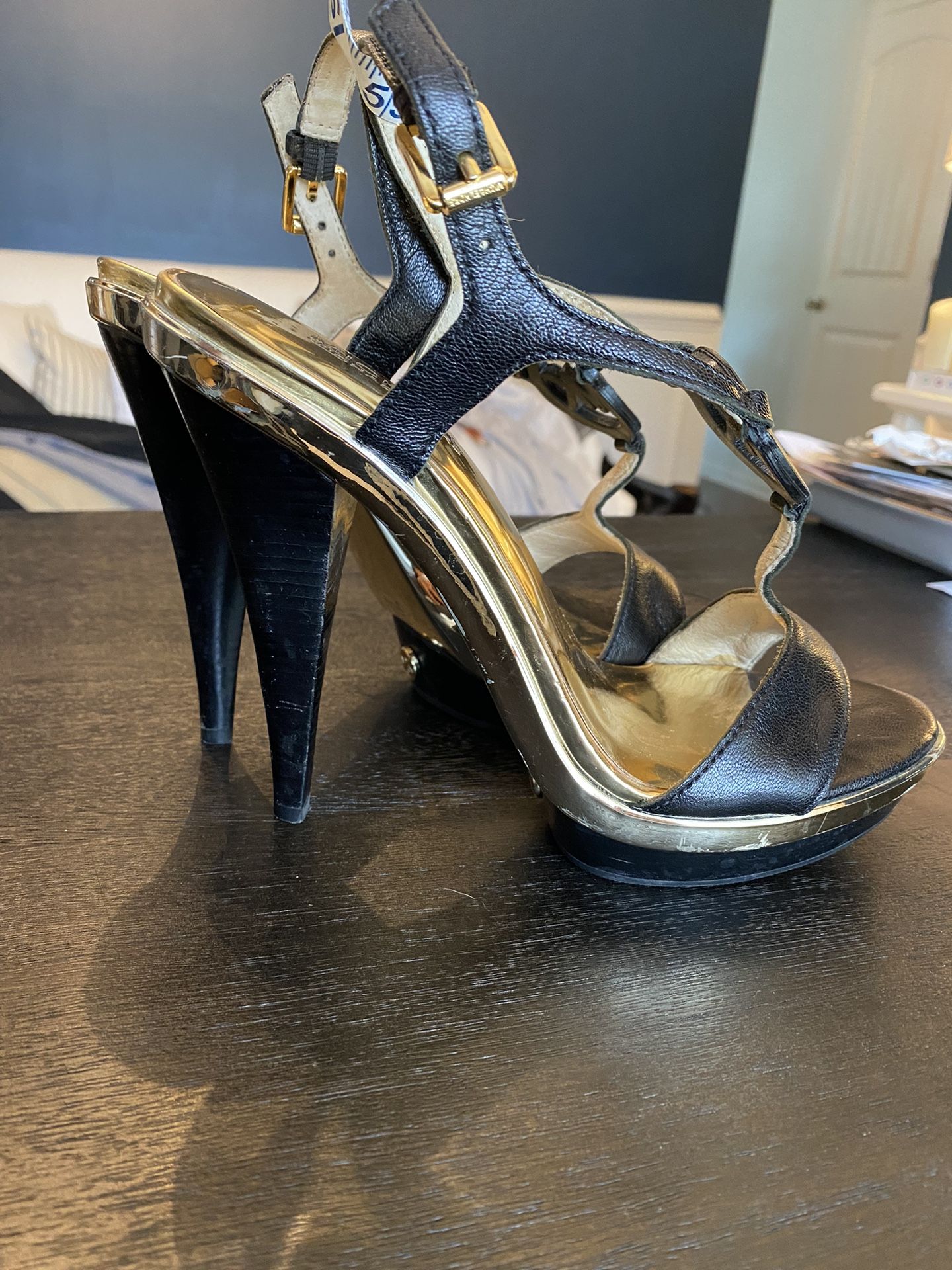 Mk gold heels best sale