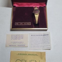 Gruen LED VI Solid State Digital LED Quartz Timepiece - Parts Or Repair 