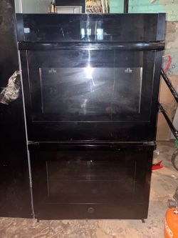 Ge black double wall oven