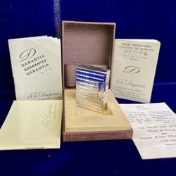 Rare Vintage Silver Short ST DuPont Lighter 99.9% New Condition Works 1 Year Warranty 