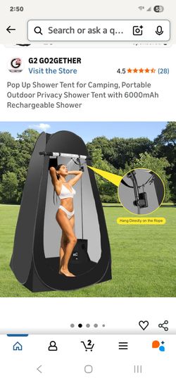Tent for portable shower