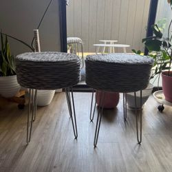 Silver grayish sitting stools