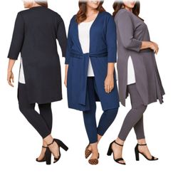 🌟 PLUS-SIZE 3X OPEN-FRONT LONG CARDIGAN