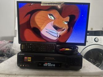 SONY SLV-N60 VCR 19 MICRON HEAD HI-FI VHS WITH REMOTE AND AV CABLES