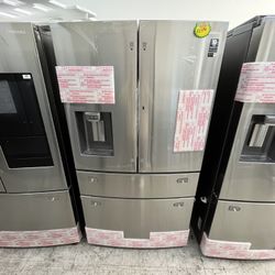 SAMSUNG NEW 4 DOOR REFRIGERATOR WITH SHOWCASE DOOR AND FLEXZONE MIDDLE DRAWER CONVERTS FRIDGE TO FREEZER 