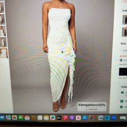 Silquee Shein White Elegant Romantic Yacht Ruffle Wrap Dress