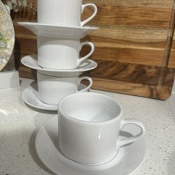 4-Piece Cappuccino/Espresso Cup & Saucer Set