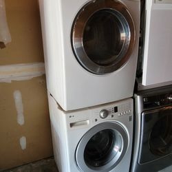 LG Front Load Washer And Stackable Gas Dryer Set 