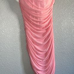 Elegant Pink Ruched Dress