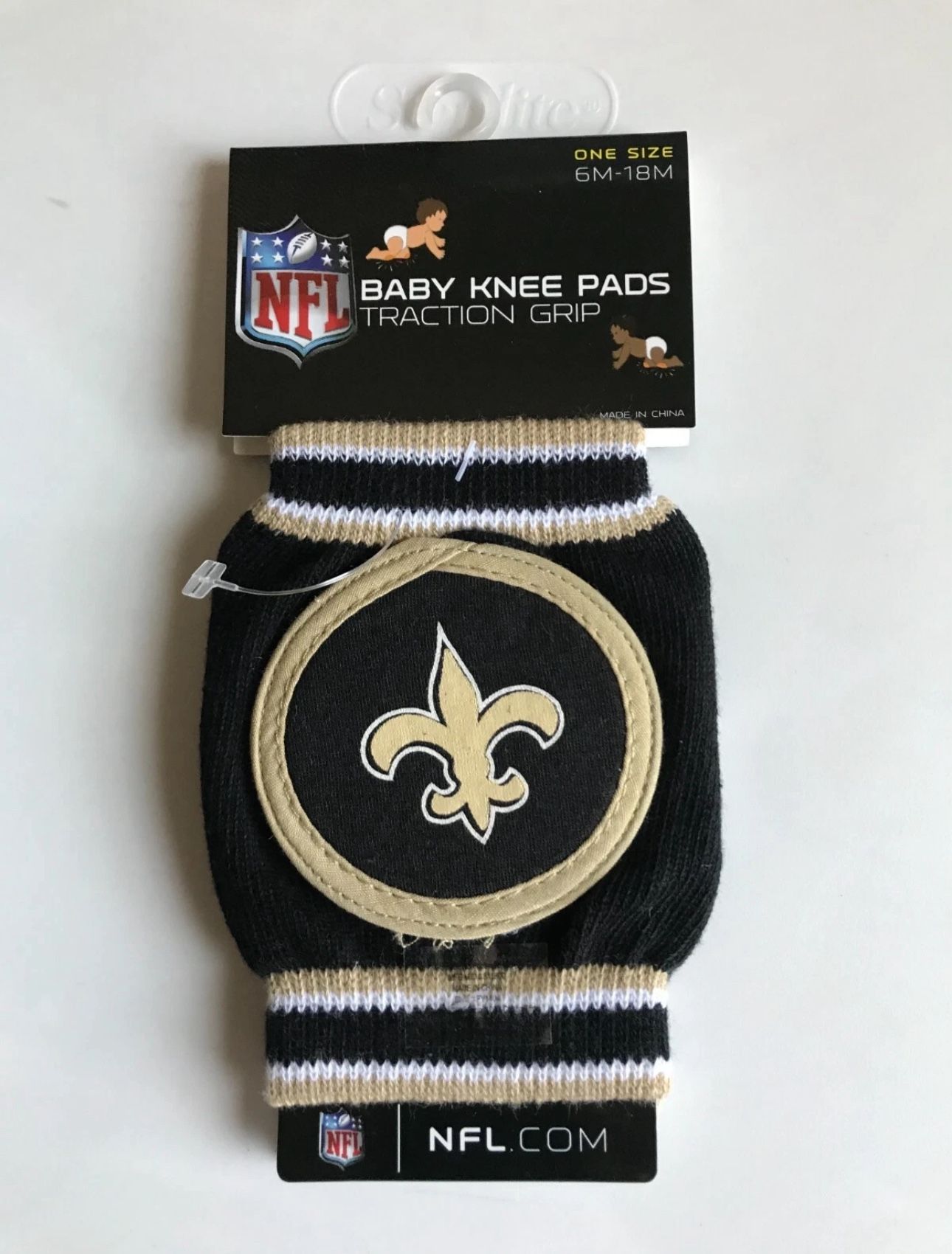 New Orlean Saints Baby Knee Pads Safety Anti-Slip Protector 6/18 Months