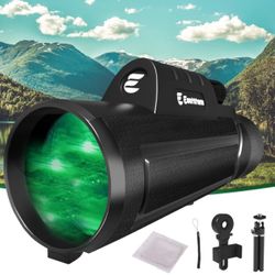 New 12X50 Monocular Telescope with Smartphone Holder & Tripod - Waterproof 