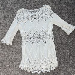 White Lace Summer Dress (S)