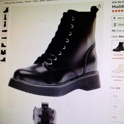 Madden Girl Sz 7.5 Combat Boots, NEW