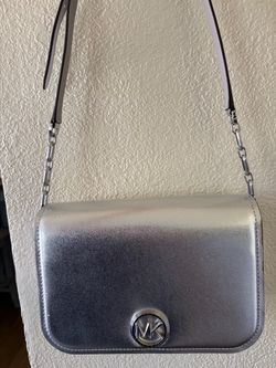 Michael Kors Silver Metallic Crossbody Bag
