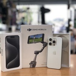 Osmo Mobile 6 Phone Gimbal With iPhone 15 Pro 128GB Unlocked 