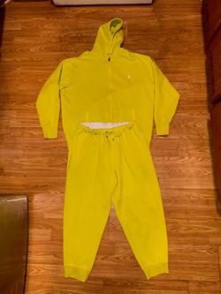 Polo Ralph Lauren Double-Knit Full-Zip Hoodie Jogger Set 1XB Yellow Tracksuit.