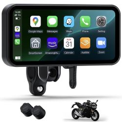 6.25 Inch Motorcycle CarPlay & Android Auto Display – IP67 Waterproof Touchscreen, Dual Bluetooth, TF Card, GPS Navigation, Voice Control, Universal M