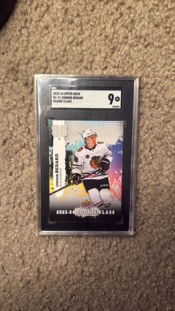 Connor Bedard Upper Deck Rookie Class Graded 9