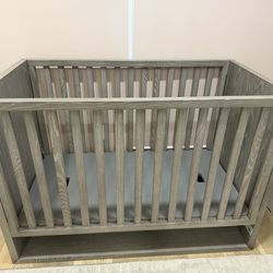 Restoration Hardware RH Landry Crib and Toddler Bed Rail in Silver Ash