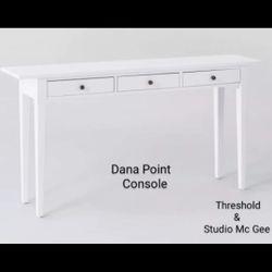 Brand New Dana Point Console Table White 3 Drawers Threshold Designed Studio Mc Gee 