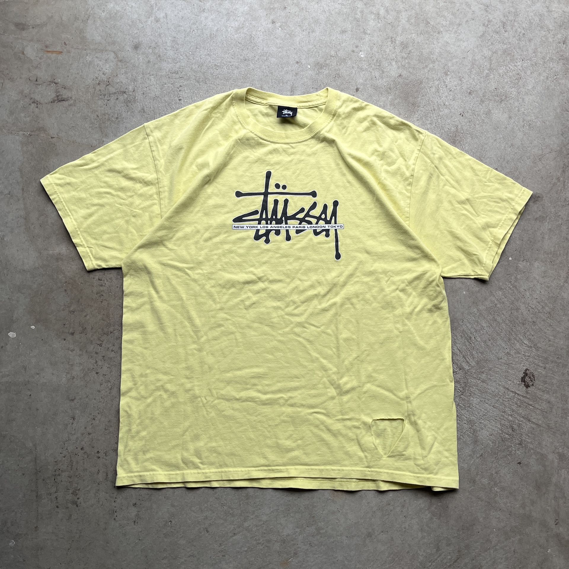 Stussy Yellow Graphic T Shirt