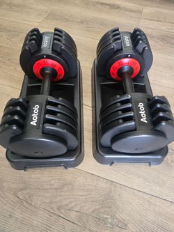 55 lb each Adjustable Dumbbells  metal discs (PLEASE  READ THE DESCRIPTION)