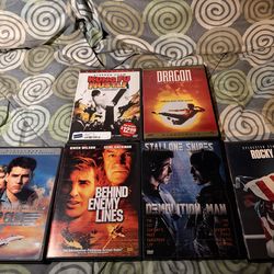 Action Movie DVD Lot (6) Top Gun Rocky IV Demolition Man Kung Fu Hustle Bruce Le