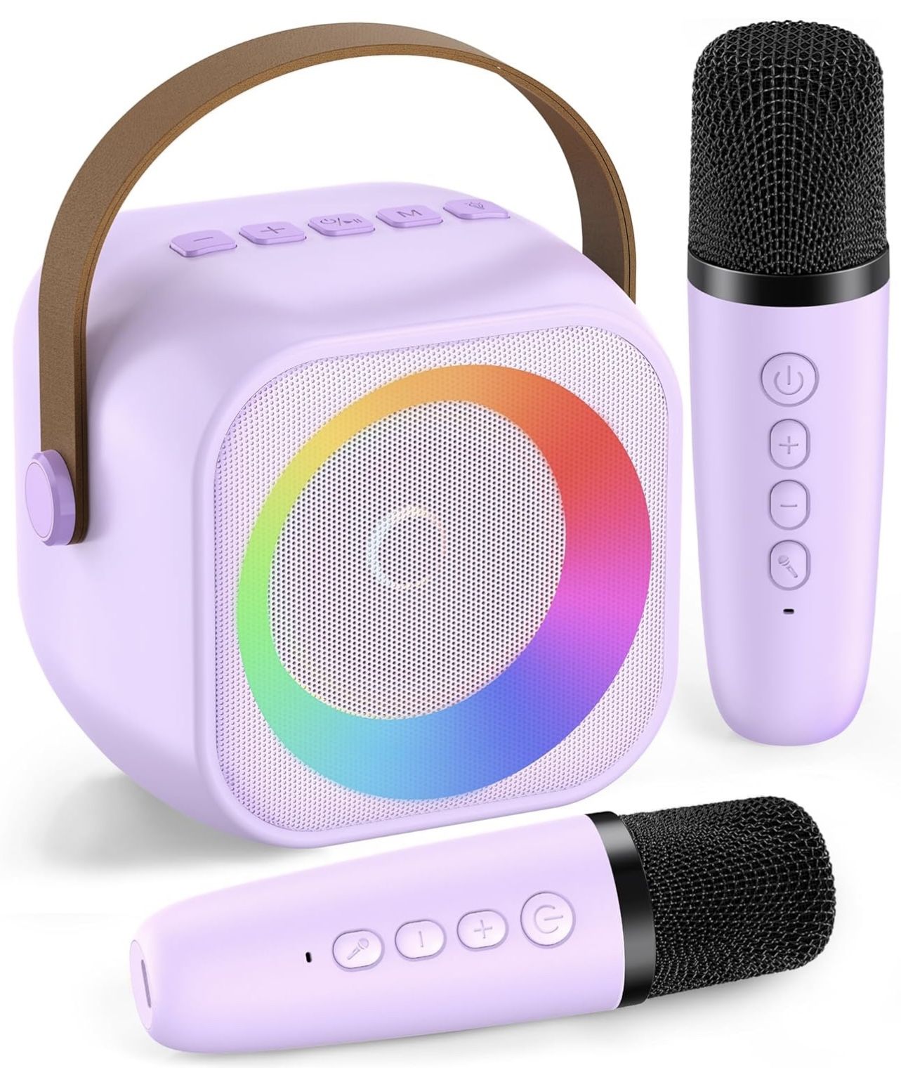 Karaoke Machine, Portable Bluetooth Speaker with Wireless Microphone,Purple -NWT