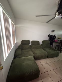 Green Corduroy Sofa
