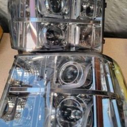 07-13 Gmc Sierra LED DRL Projector Headlights Luces Calaveras Micas Faros Focos Farole