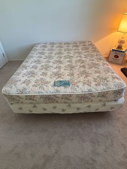 Mattress, Boxspring and Steel Bed Frame, Queen Size