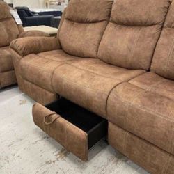 Brand New ✨ Brown Huddle Up Reclining Sofa  With Storage💥 In Stock ✅ Best Price 👍 