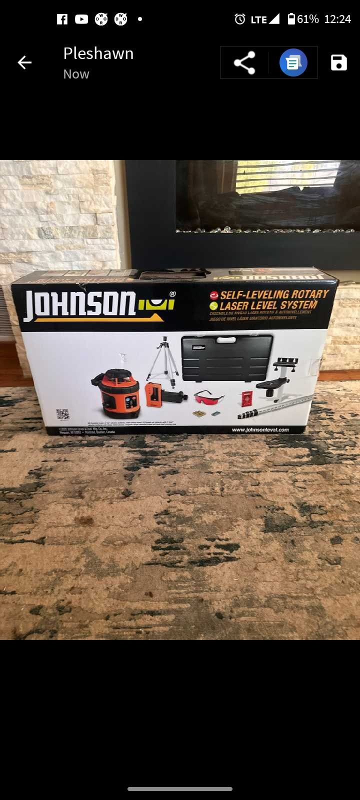 Johnson Level 800-ft Red Self-leveling Rotary Laser Level Kit