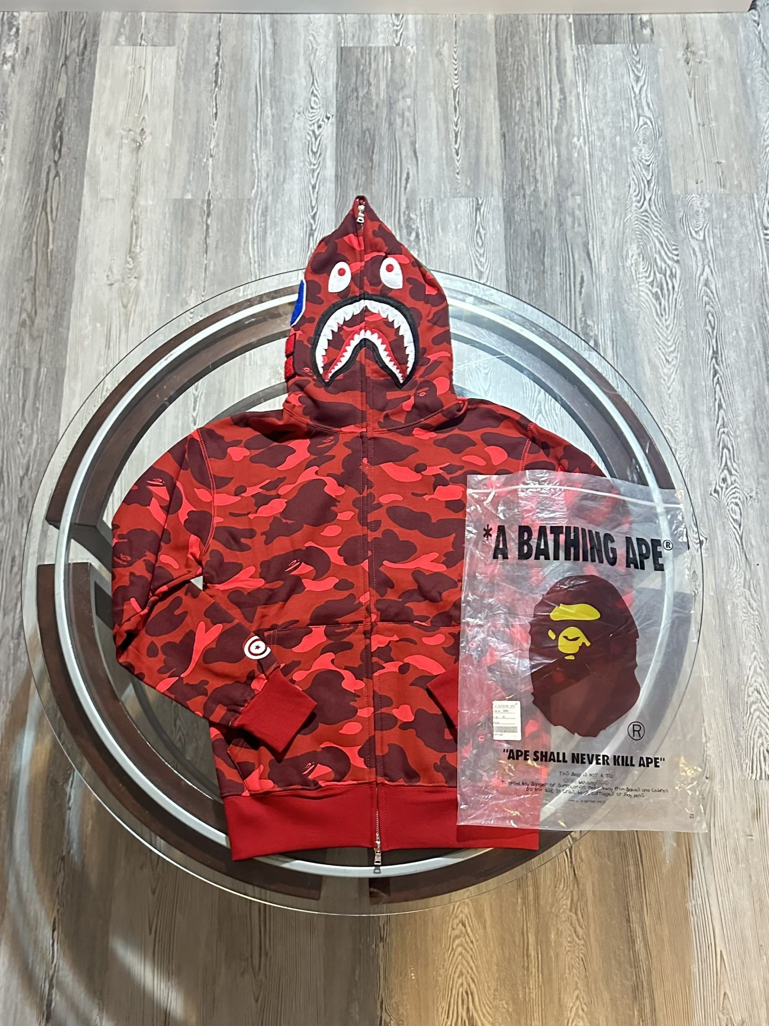 BRAND NEW - BAPE HOODIE - SMALL - RED - "BEST OFFER"