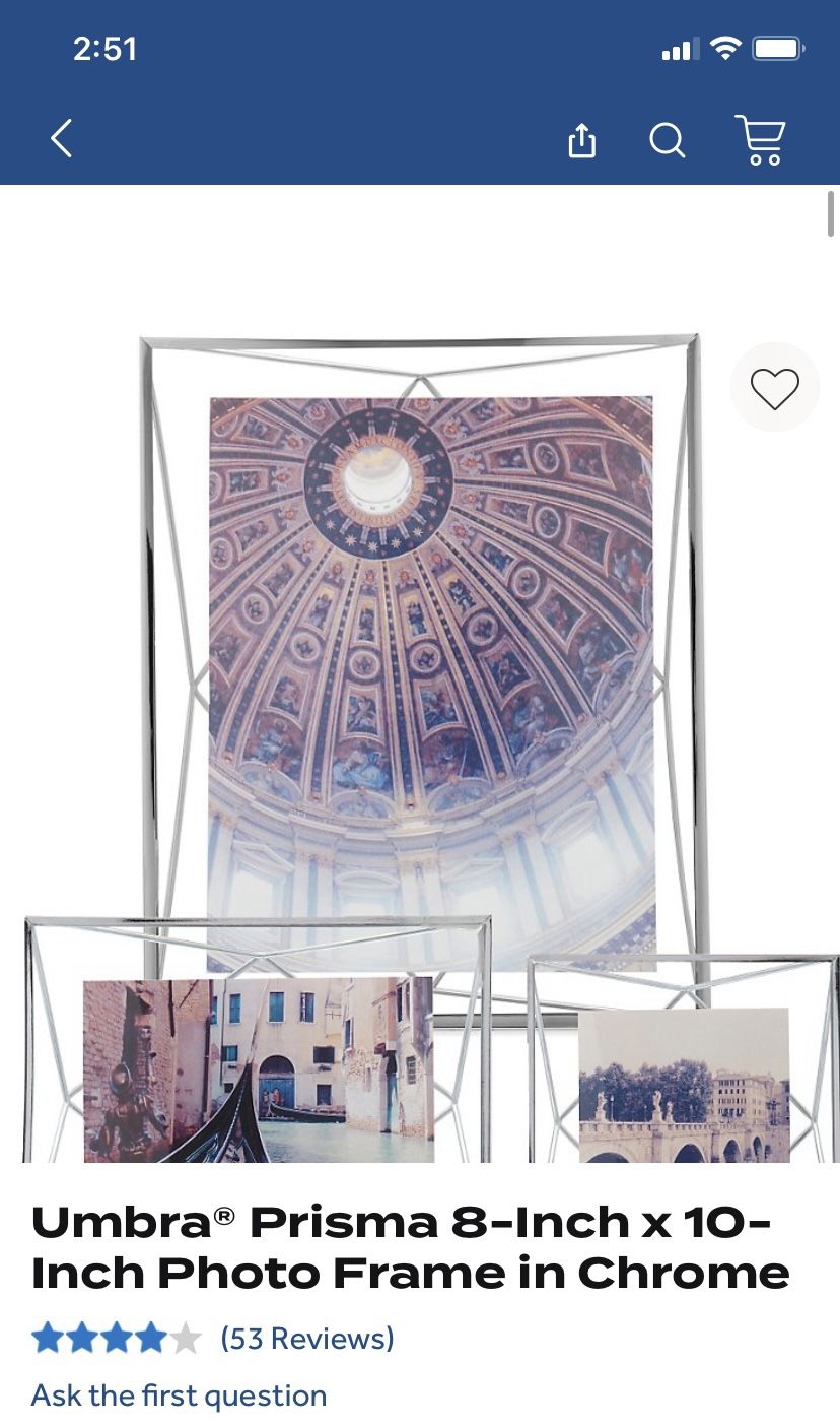 Umbra Prisma 8-Inch x 10-Inch Photo Frame in Chrome