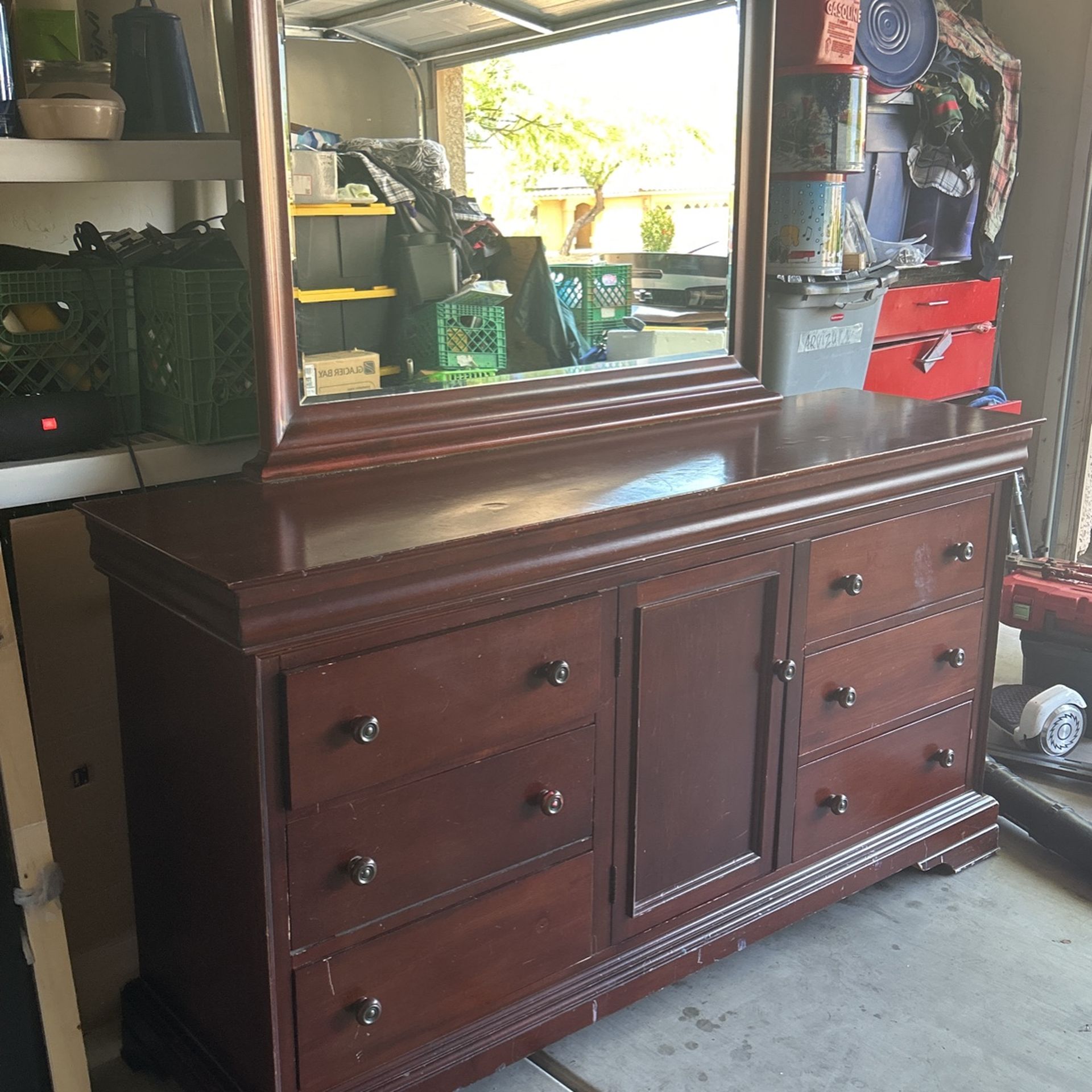 Ashley /dresser, Nightstand ,headboard, Footboard And Rails/ All Heavy Wood
