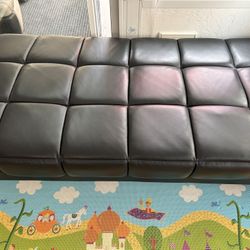 Black Leather Bench/Couch