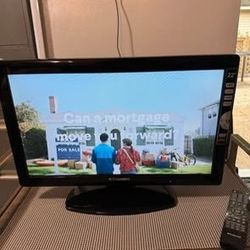 22” Polaroid TV w/ built in DVD player - no remote $30