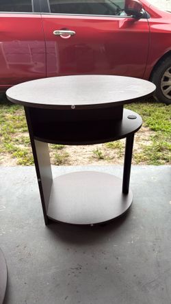 Two brown bedside tables