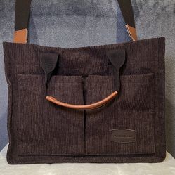 Brown Velvet Tote Bag