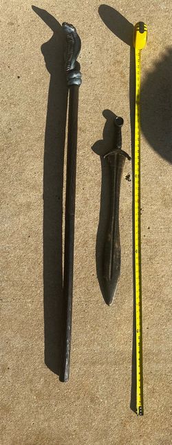 Snake staff and sword