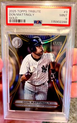 2025 Topps Tribute Don Mattingly #3 Gold /75 Yankees PSA 9 Mint Pop 2 HOF NY
