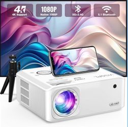 NEW in Box VISSPL Home Theater Projector WiFi Bluetooth Connection 4K, 100" Screen